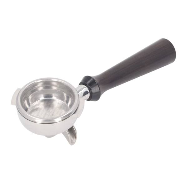 58mm dobbel tut portafilter for Nuova kaffemaskiner rustfritt stål filterkurv massivt trehåndtak F-stil sandeltre