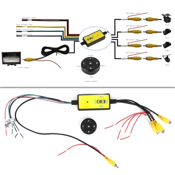Intelligent Bil Video Switcher Konverterare 4 Ingångar 1 Utgång Switch Video System Bildelar