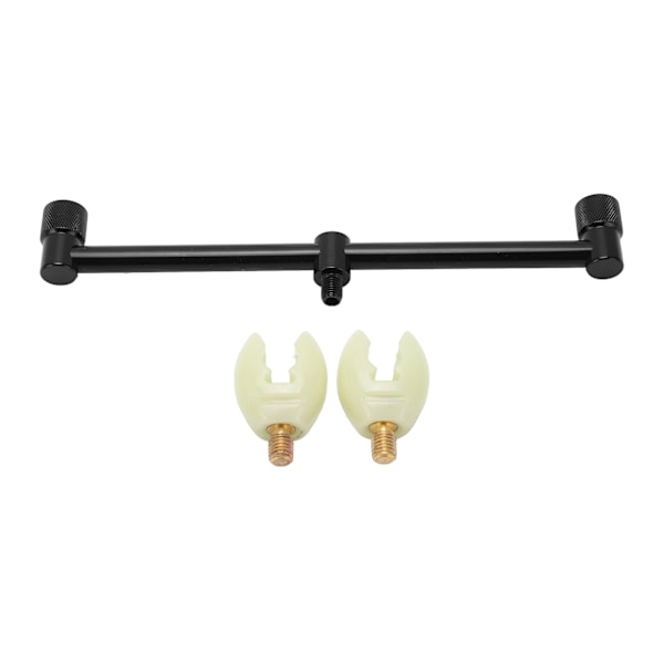 Karpfiske Spö Stöd Buzz Bar med Luminous Huvud Aluminiumlegering Fiske Buzz Bars Tillbehör (25cm Fäste 2 Huvud)