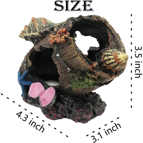 Kotilo koristeltu Aquarium Barrel Cave Stash Ornament