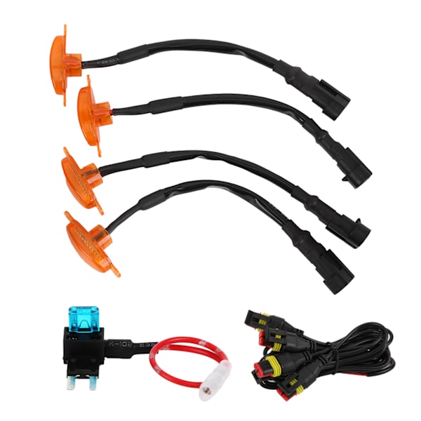 4 stk. frontlykter til bilgrill med 12-LED ravlys 12V erstatning for Ford Raptor