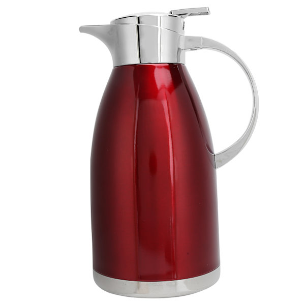 2L Termisk Kanna Dubbelvägg Rostfritt Stål Vakuumisolering Vattenkokare för Kaffe Te(Röd )