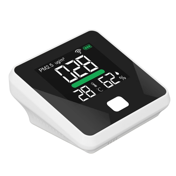 WIFI Luftkvalitetsmonitor LCD Farveskærm 1000mAh USB PM2.5 Temperatur Fugtighedsmåler Tester Termometer