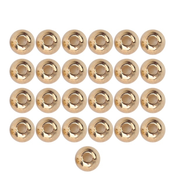 25Pcs Fly Tying Tungsten Alloy Beads Round Nymph Head Ball Fishing Tackle Golden(2.4mm)