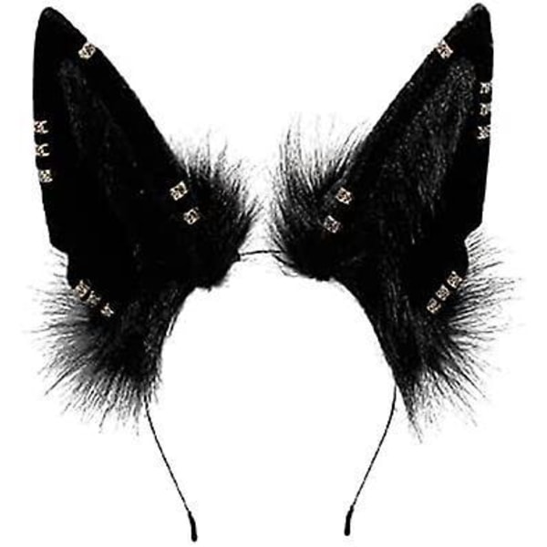 Håndlaget Kaninøre Hodebånd for Cosplay Party Søt Halloween Tilbehør Unisex 2stk