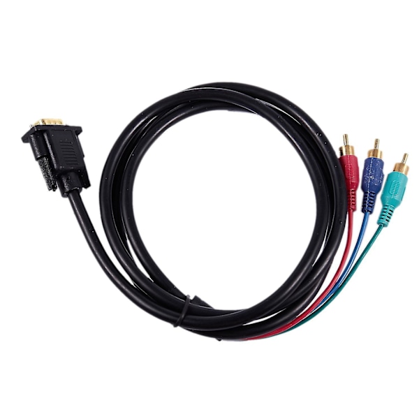 1.5M 4.9Ft VGA 15 Pin Han til 3 RGB Han Video Kabel Adapter Sort-B10