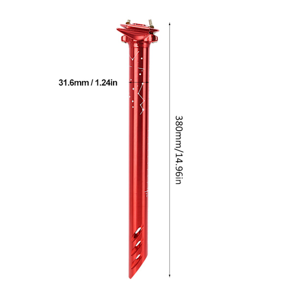 7075 Aluminiumlegering 31,6 mm Ultralet Mountainbike Sadelpind Cykelsadelrør Cykeltilbehør Rød
