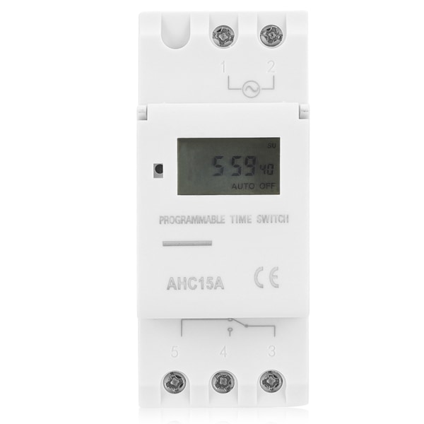 Ukentlig timerbryter Mikrodatamaskin På Av Kontroll LCD Display TidsreléAC220V