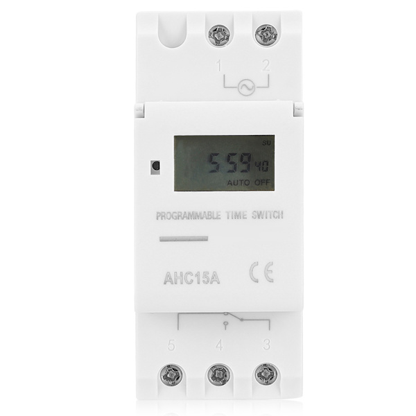 Viikkoajastinkytkin Mikrotietokone päällä Off Ohjaus LCD-näyttö AikareleAC220V