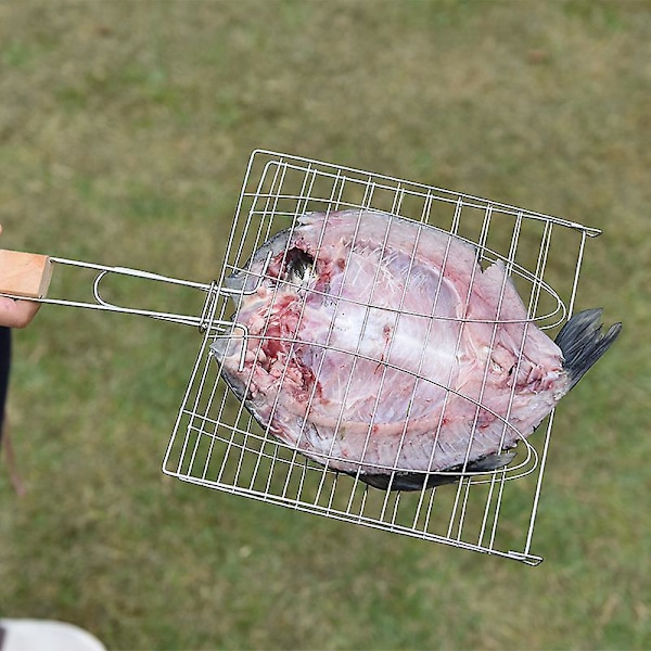 39,5*21,5*18,5cm Grillkorg för HemmabBQ, Grilltång Rostfritt Stål Grillverktyg Tillbehör Grillad Fisktång Fisknätstång