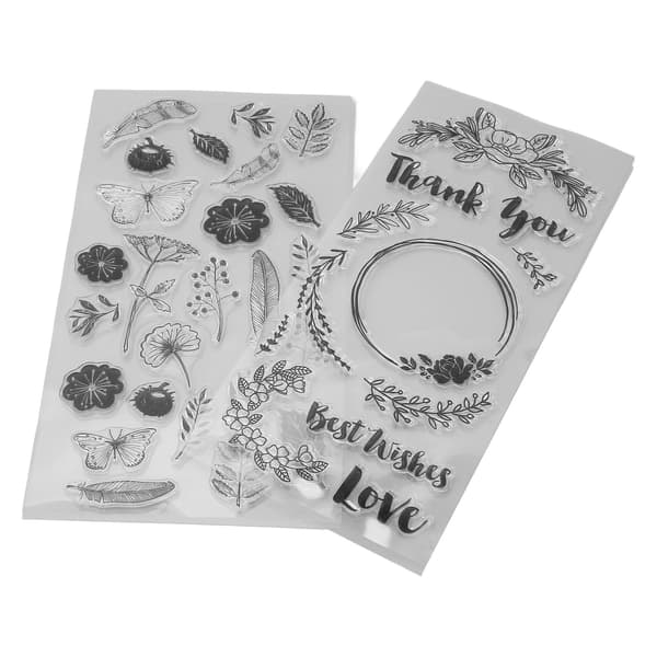 2 stk. Plantebutterfly Stempler Klart Tryk Silikone DIY Kombinationskortfremstilling Stempler Dekorative Stempler