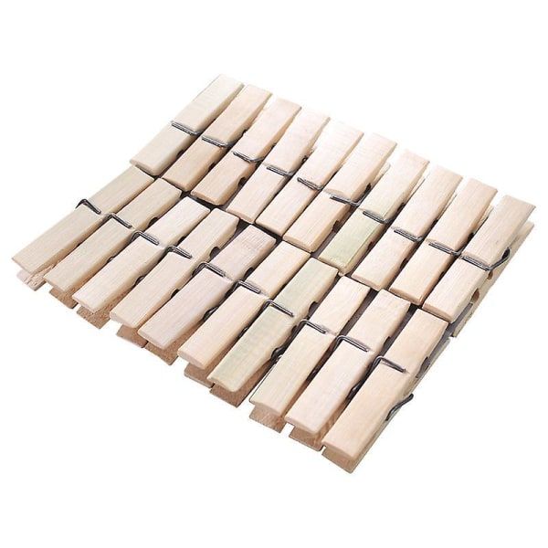 Bambusklesklyper sett med 20 - Vindtette klyper for klær, sokker og bukser
