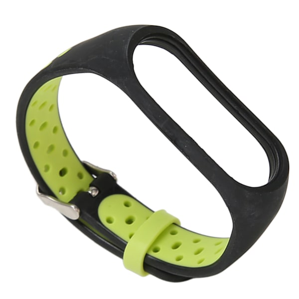 Ersättningsarmband Fullt skydd Justera Storlek Mjuk Silikon Smart Armbandsrem för Mi Band 7 Svart Grön