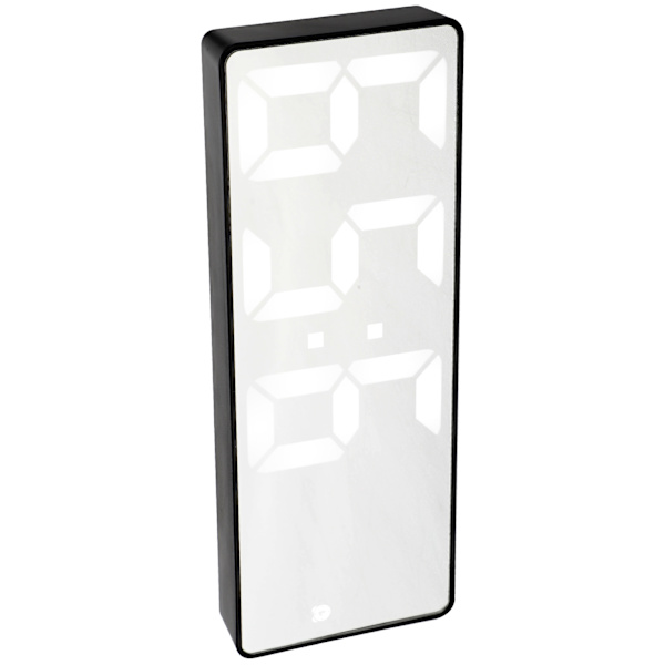 LED-spegelalarmklocka USB elektronisk digital bordsurladdningsbar spegeldekorationstillbehör Rektangulärt svart skal spegel vit lampa