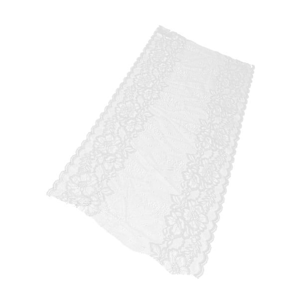 Spetskant 10 meter 23 cm/9,1 tum bred hudvänlig broderad blommigt band för hantverksprojekt Vit