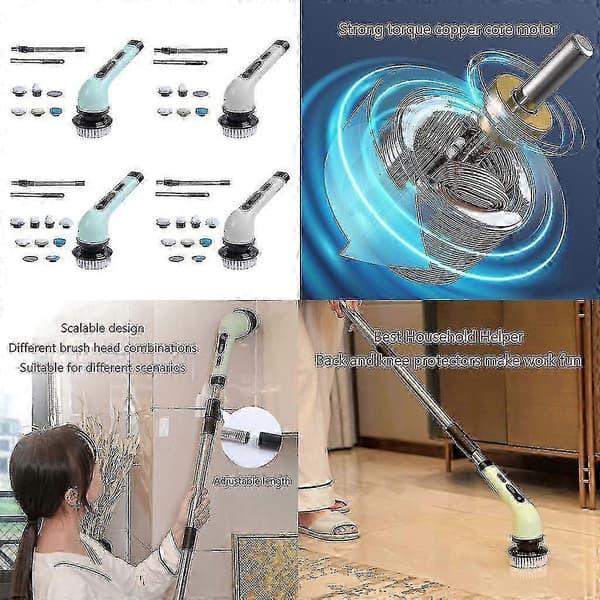 25-26 Electric Rotary Scrubber Shower Scrubber for Cleaning Electric Cleaning Brush A