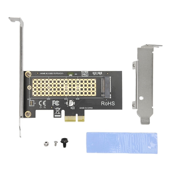 NVMe PCIe Adapter 5 Gbps Båndbredde NVME Interface Plug and Play PCIe til M.2 SSD Adapter med køleplade til M Key SSD