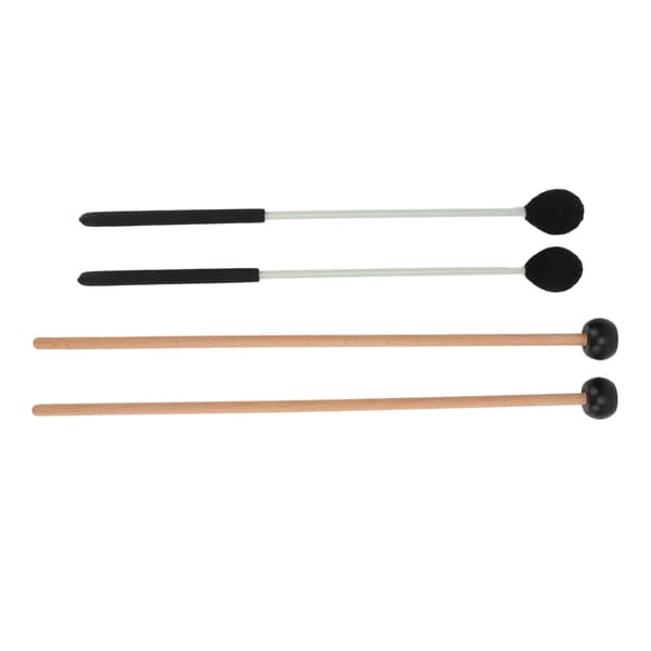 Marimba klubbesett 1 par middels hardt garnhode + 1 par gummiklubber for perkusjonsklokke