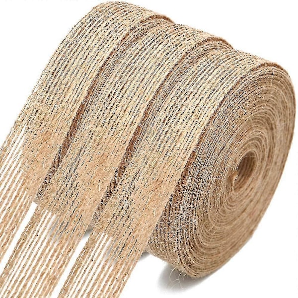Jutebånd Naturlig Hessian Rull 2cm X 30m, Vintage Hessian Rull For Bryllup Og Juledekorasjon, DIY