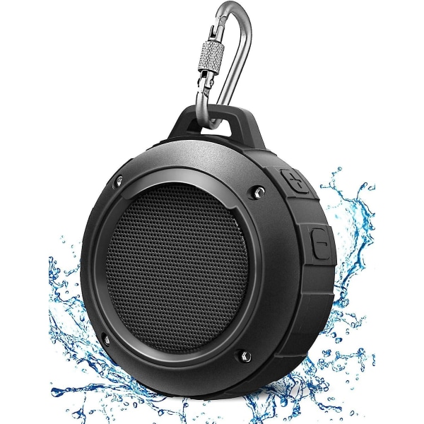 Vattentät Bluetooth duschhögtalare med HD-stereoljud och inbyggd mikrofon - Bärbar trådlös högtalare för utomhusbruk (svart)