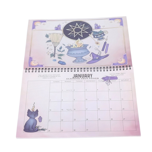 2024 Nyttårs kalender Tydelig merket Kontor Hjem Desktop Dekorasjon Ornament Svart