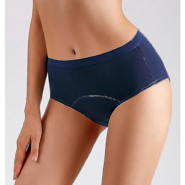 Mens Menstruationsunderkläder Läckagesäkra Bomullsunderbyxor 2XL Blå
