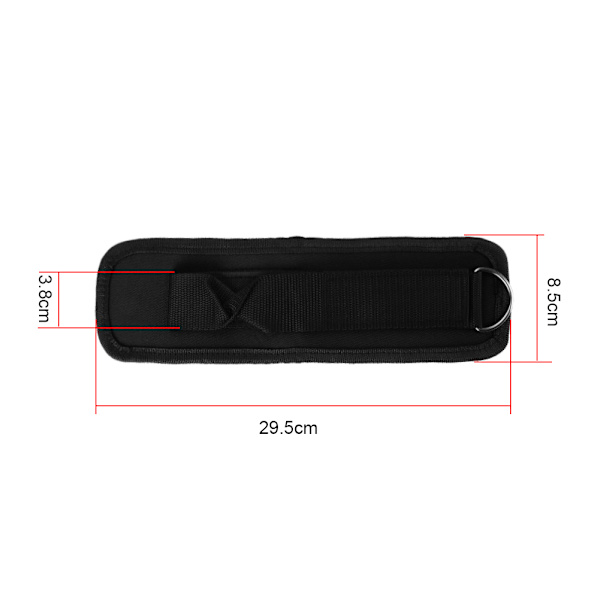 Ankelband Ben Styrketräning Viktbärande Power Strap Fotring för fitness (svart)