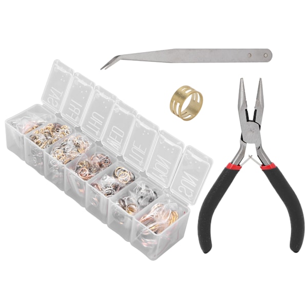 Gör-det-själv smycken hitta kit Enkel ring öppning och stängning ring set Smyckesmaterial Paket blandad färg