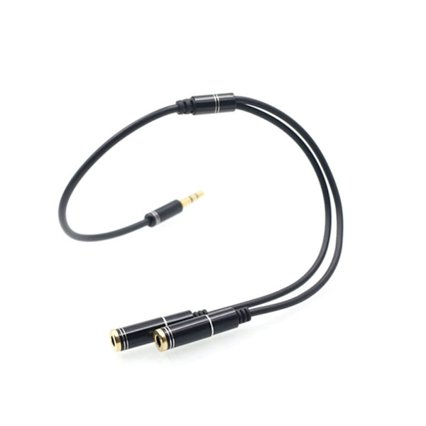 3,5 mm lydsplitterkabel 3,5 mm han til 2 port 3,5 mm hun med mikrofon 3,5 mm forlængerkabel Aux-kabeladapter