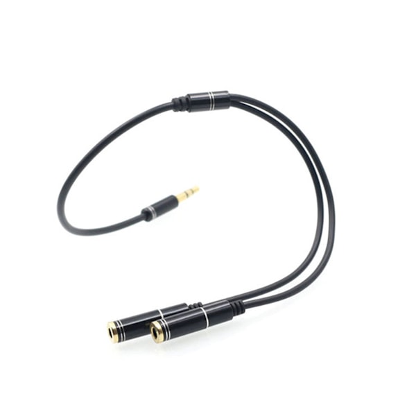 3,5 mm lydsplitterkabel 3,5 mm hann til 2 port 3,5 mm hunn med mikrofon 3,5 mm forlengelseskabel adapter