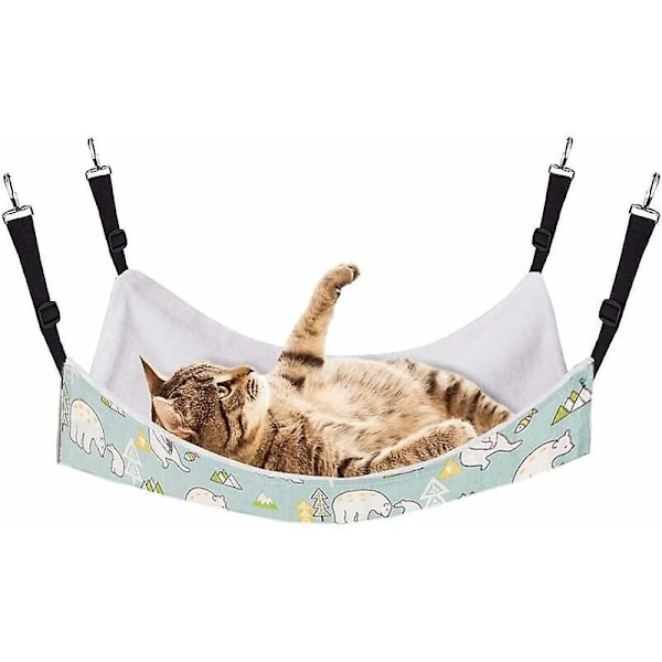 Kattbädd Katthängmatta, Mjuk Katt Hängande Säng med Justerbara Remmar och Metallkrok, Hängande Vagga, Fyra Säsonger, Tvättbar Kanin Katt Sovbädd 58*48c