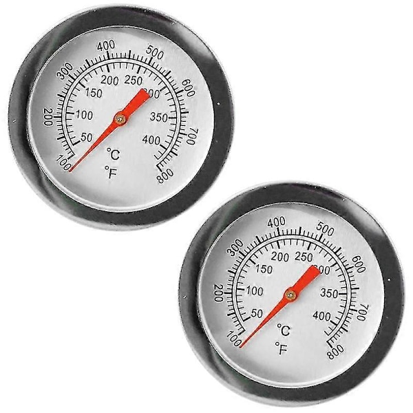 1/2 st Rostfritt Stål Barbecue Bbq Rök Grill Termometer Temperaturmätare 50-400 Grader Celsius -GSL 2st