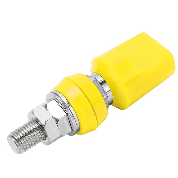 Terminal Multipurpose 4mm Messing Flad Dækplade M8 100A Højstrøms Terminalblok med Jack Gul