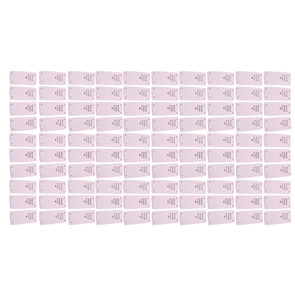 100 stk. håndlavede etiketter i mikrofiber - holdbare, klare tryk, glatte og praktiske sy-etiketter01