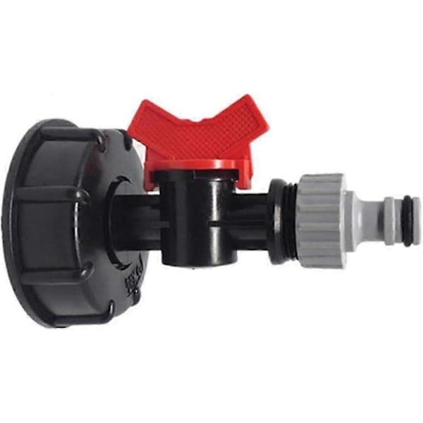 IBC Adapter, IBC Trädgårdsvattentank Utloppsanslutning/Koppling/Adapter S60X6 med Kranventil och Nippel