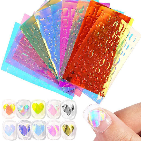 11 kpl/setti Kynsipalikkatarra DIY Värikalvo Flash Lasi Jääpalikkakoriste