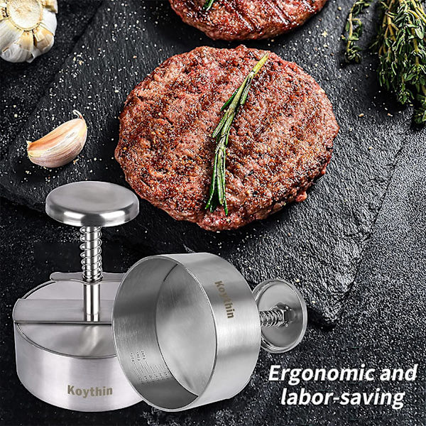 Justerbar Burger Pie Maker Maskine, Non-Stick Pie Maker Form, Fantastisk til Oksekød, Grøntsager, Burger og Bagning, Ideel til BBQ og Hjemmelavet Burger (Diamet