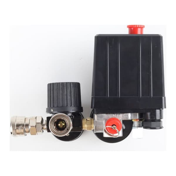 220V 0-180 psi Luftkompressor Tryckbrytare Kontrollventil Regulator Mätare med Snabbkoppling (220V)