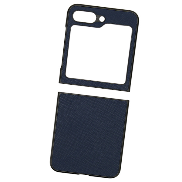Fällbar skärmtelefon skyddande läderfodral Anti Scratch Drop Proof mobiltelefonfodral för Galaxy Z Flip 5 Cruciform Grain Blue