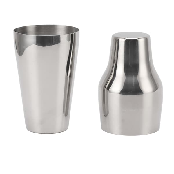 Drinkshaker i rostfritt stål fransk stil 2-delad Martini Mixer Drinkshaker för Bar Hem Camping Picknick Silver