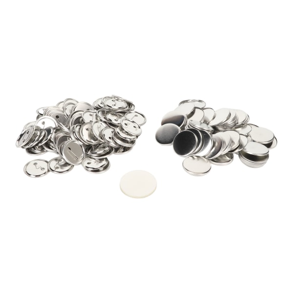 100 Set Pin Back Button Delar Blank Jämning Metall Hållbar Clip Button Making Supplies för Badge Craft DIY 50MM