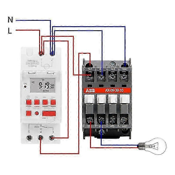 TM919B 220V 30A Programmerbar Digital Timer Bryter DIN Automatisk Syklus Tidsstyring kompatibel med Lys, Vifter