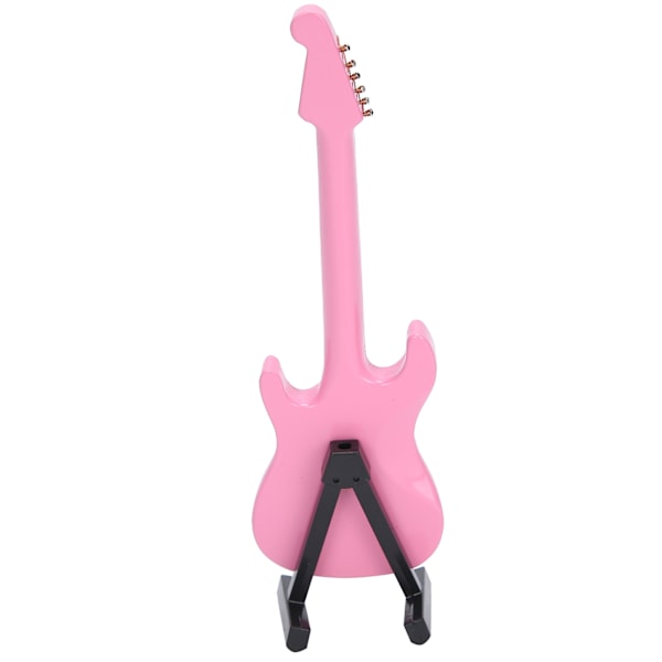 Miniatyr gitarmodell rosa treinstrument dekorasjon gaver ornamenter 14 cm