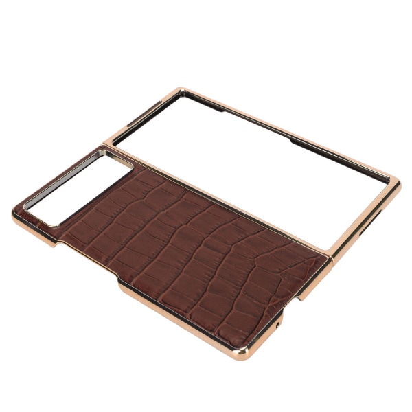Vikbart phone case för Xiaomi MIX Fold 2 Nanoläder Krokodilmönster Anti-skrapa Case Brun