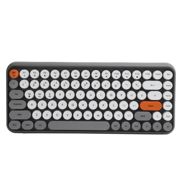Ajazz Wireless Keyboard Bluetooth 84 Keys Retro Rund Keycap Gaming Kontorrekvisita 308IGray