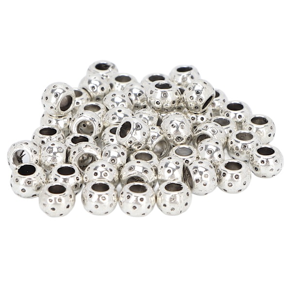 50 st legering pärlor i metall, utsökta hårpärlor för flätor, armband, halsband och smycken