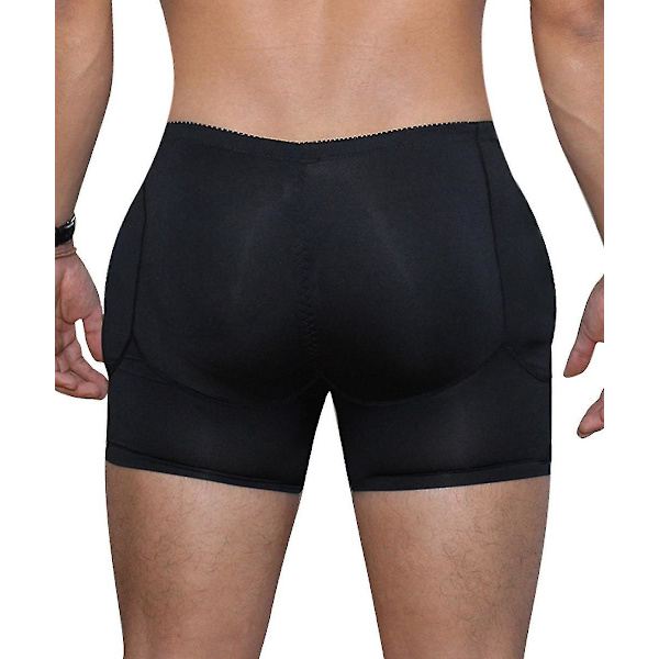 Förbättrade herrars booty vadderade underkläder för skinkor och höfter 4XL svart