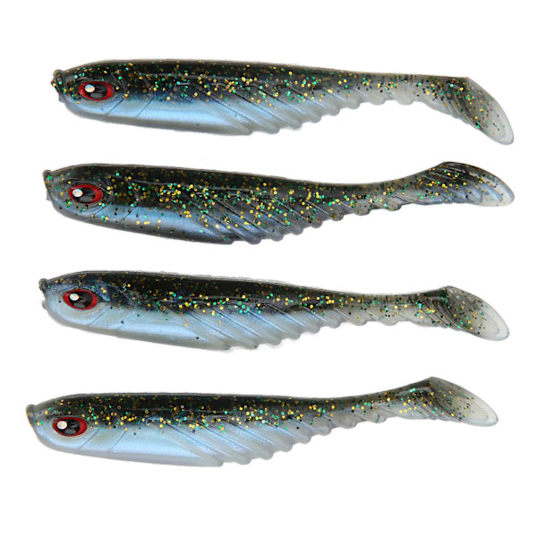 4PCS AR48 75mm/3.2g T-hale myk PVC agn dobbelt farger Jigging Wobblers kunstig lokkegullgrønn svart