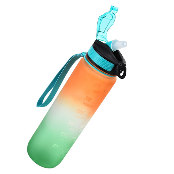 Vattenflaska 1000ML Orange Matt Bärbar Vattenkanna för Sport Utomhusaktiviteter