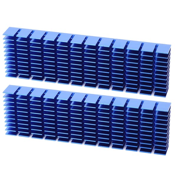 2 stk. køleplade i aluminium, køleradiator CPU-køler industrielle komponenter kongeblå P35x14x120
